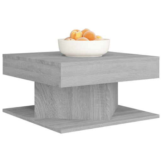 Mesa de Centro, Mesa baixa, 57x57x30 cm derivados de madeira cinzento sonoma