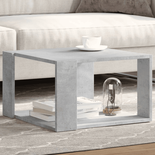 Mesa de Centro, Mesa baixa, 51,5x51,5x30 cm derivados madeira cinza-cimento