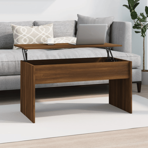 Mesa de Centro, Mesa baixa, 102x50,5x52,5 madeira processada carvalho castanho