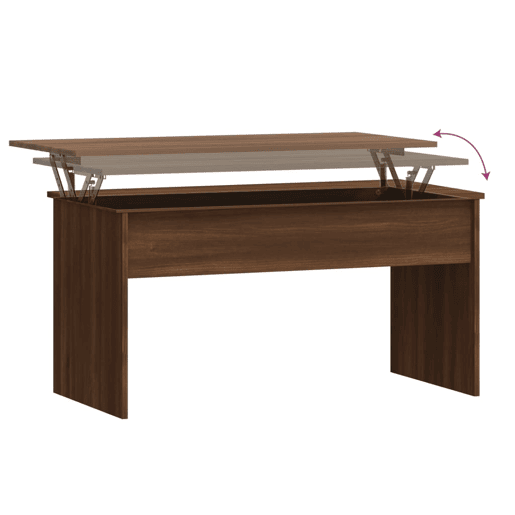 Mesa de Centro, Mesa baixa, 102x50,5x52,5 madeira processada carvalho castanho