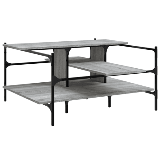 Mesa de Centro, Mesa baixa, 100x100x48,5cm derivados de madeira cinza sonoma