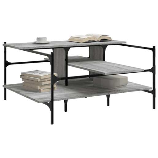Mesa de Centro, Mesa baixa, 100x100x48,5cm derivados de madeira cinza sonoma