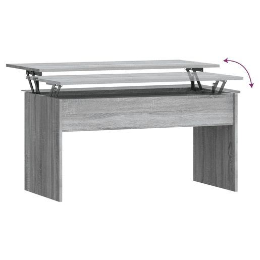 Mesa de Centro, Mesa baixa, 102x50,5x52,5cm madeira processada sonoma cinza