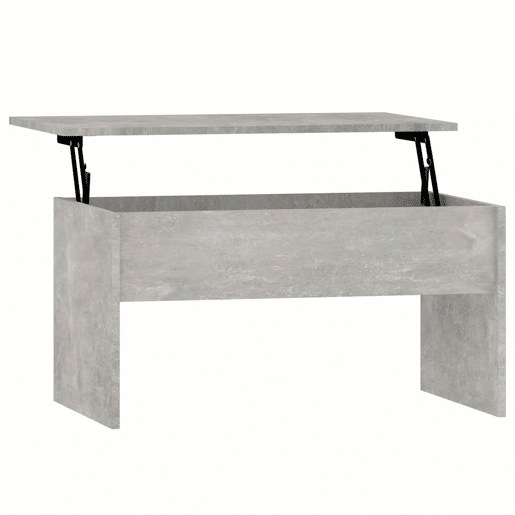 Mesa de Centro, Mesa baixa, 80x50,5x41,5cm madeira processada cinza cimento