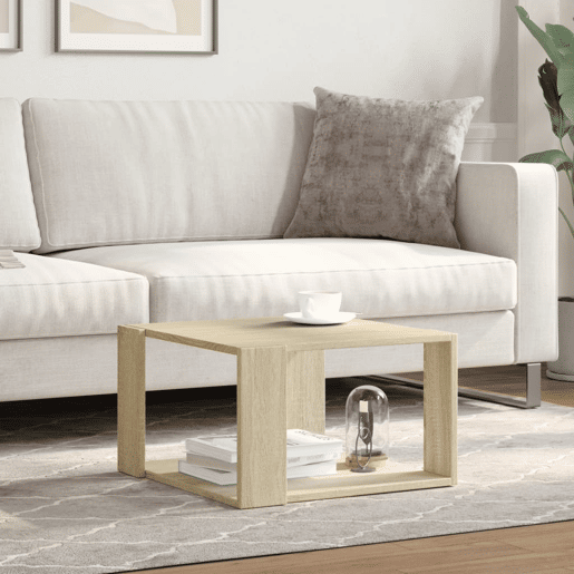 Mesa de Centro, Mesa baixa, 51,5x51,5x30cm derivados madeira carvalho sonoma