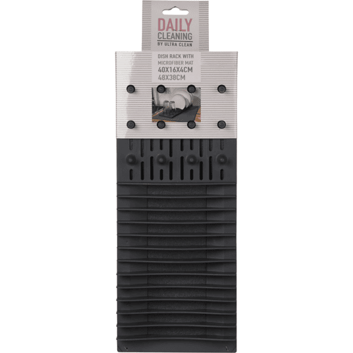 Escorredor de pratos Well Home com tapete de secagem de microfibra cinza