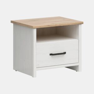 Mesa de cabeceira Aksel 1 gaveta 1 nicho Branco