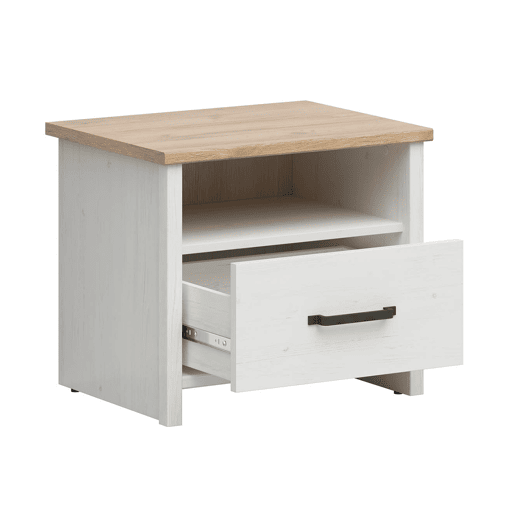 Mesa de cabeceira Aksel 1 gaveta 1 nicho Branco