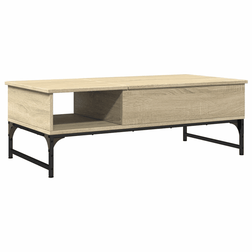 Mesa de Centro, Mesa baixa, 100x50x35cm deriv. madeirametal carvalho sonoma