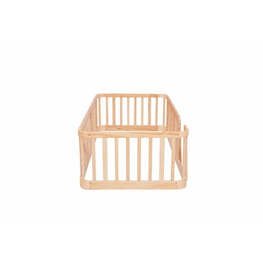 Parque infantil modular 140 x 200 cm - Espaçamento seguro entre as barras de 7 cm, bordas arredondadas, design anti-encravamento no chão, porta de segurança multifuncional para a casa e animais de estimação - Natural