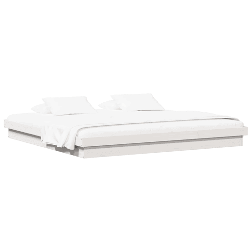 Estrutura De Cama De Casal Simple King Size - Branco 200 x 200 cm