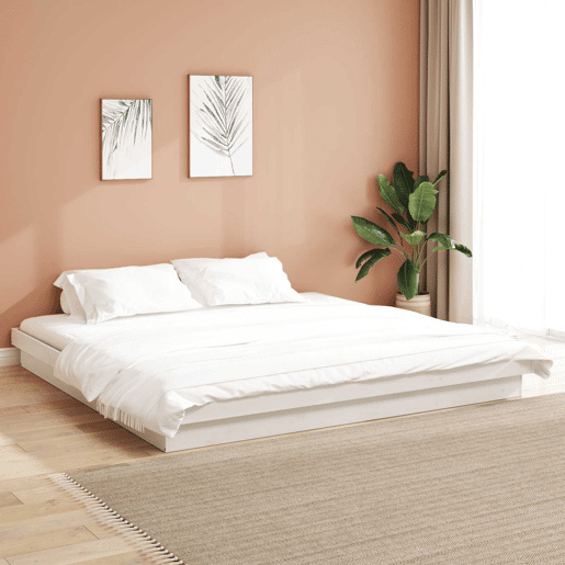 Estrutura De Cama De Casal Simple King Size - Branco 200 x 200 cm