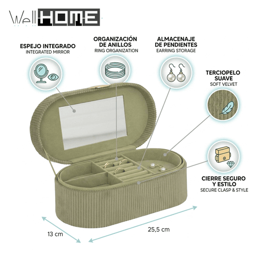 Caixa de joias de veludo 'Enya' da Well Home