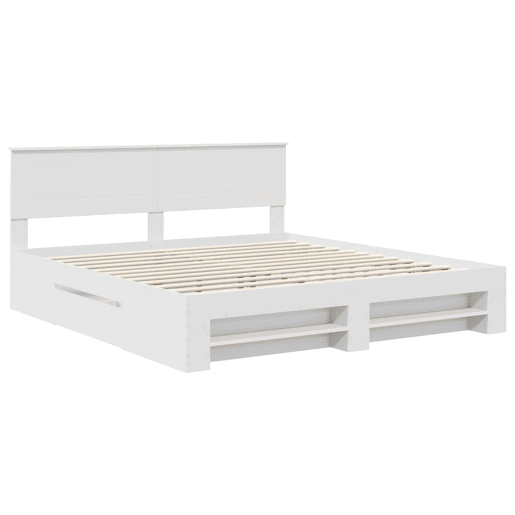 Estrutura De Cama De Casal Simple - Branco 180 x 200 cm Madeira processada