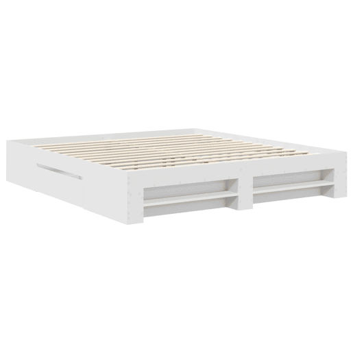 Estrutura De Cama De Casal Simple - Branco 180 x 200 cm Madeira processada