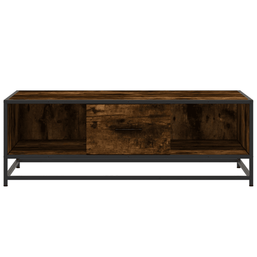 Mesa de Centro, Mesa baixa, 100x57x35cm deriv. madeirametal carvalho fumado
