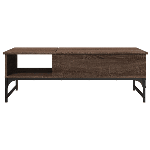 Mesa de Centro, Mesa baixa, 100x50x35 cm deriv. madeirametal carvalho castanho