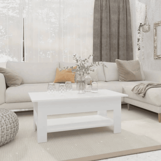 Mesa de Centro, Mesa baixa, 102x55x42 cm aglomerado branco