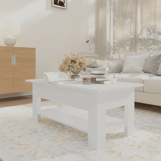 Mesa de Centro, Mesa baixa, 102x55x42 cm aglomerado branco