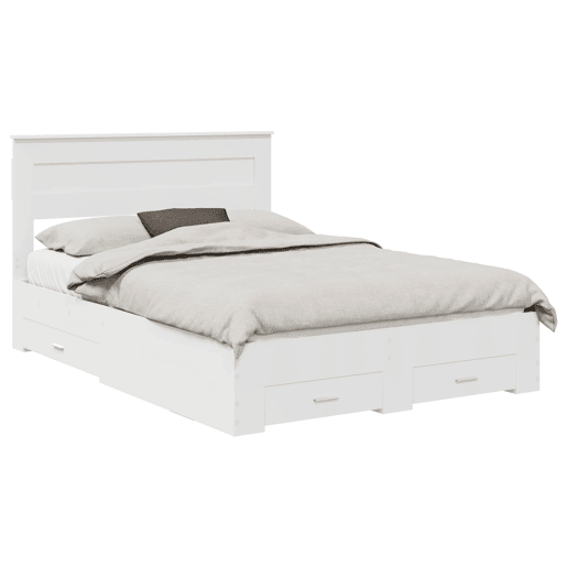 Estrutura De Cama De Casal Moderno - Branco 160 x 200 cm Madeira processada