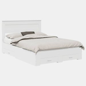 Estrutura De Cama De Casal Moderno - Branco 160 x 200 cm Madeira processada