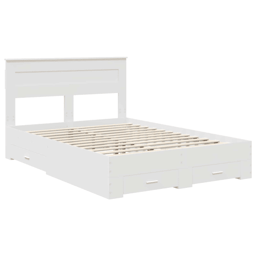 Estrutura De Cama De Casal Moderno - Branco 160 x 200 cm Madeira processada