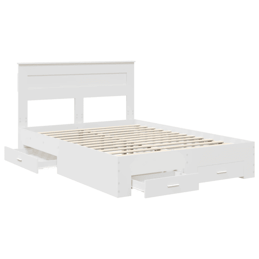 Estrutura De Cama De Casal Moderno - Branco 160 x 200 cm Madeira processada