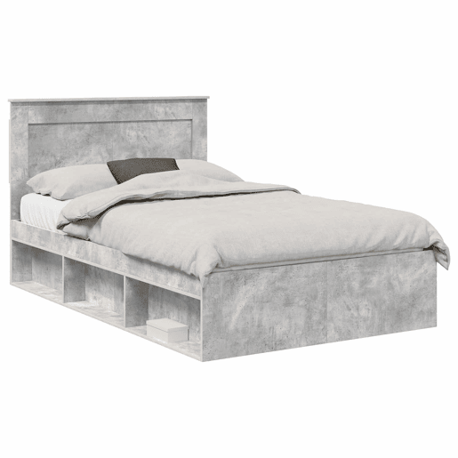 Estrutura da Cama de casal simple com cabeceira Cinza Concreto 135 x 190 cm