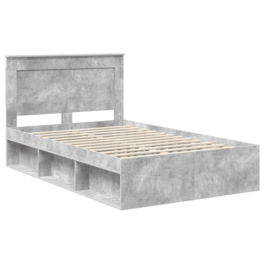 Estrutura da Cama de casal simple com cabeceira Cinza Concreto 135 x 190 cm