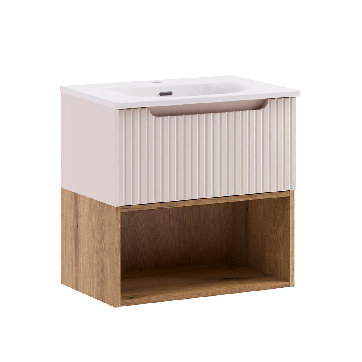Mueble lavabo individual encastrado 2 cajones Riva 61