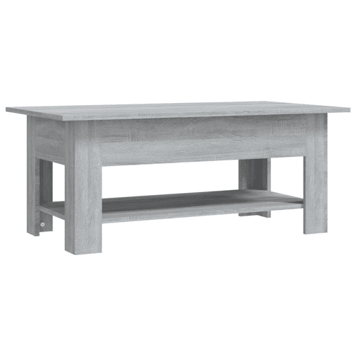 Mesa de Centro, Mesa baixa, 102x55x42 cm madeira processada sonoma cinzento