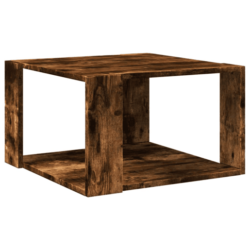 Mesa de Centro, Mesa baixa, 51,5x51,5x30cm derivados madeira carvalho fumado