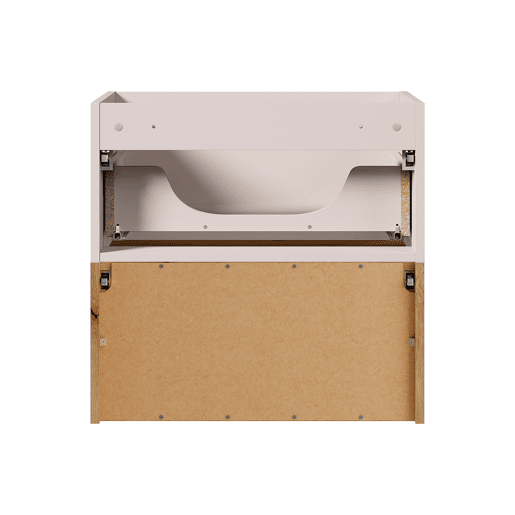 Conjunto móvel lavatório duplo 140cm e coluna Riva Caxemira e Madeira