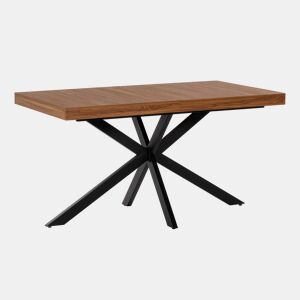 Mesa de jantar extensível Genova efeito Nogueira, 140-180 cm
