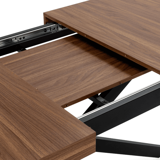 Mesa de jantar extensÃvel Genova efeito Nogueira, 140-180 cm Mesa de jantar extensÃvel Genova efeito Nogueira, 140-180 cm