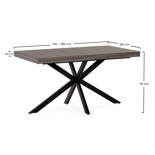 Mesa de jantar extensÃvel Genova efeito Nogueira, 140-180 cm Mesa de jantar extensÃvel Genova efeito Nogueira, 140-180 cm
