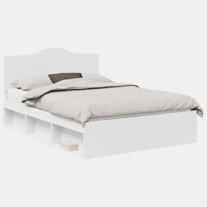Estrutura da Cama de casal simple com cabeceira Branco 140 x 190 cm