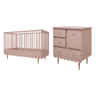 Berço evolutivo 70x140 e cómoda 3 gavetas Wood Luck Babushka Rosa