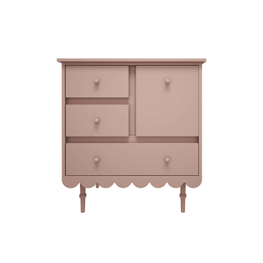 Berço evolutivo 70x140 e cómoda 3 gavetas Wood Luck Babushka Rosa