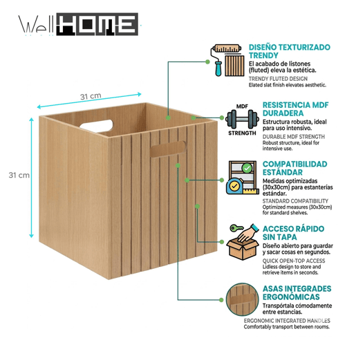 Caixa de armazenamento Well Home Tasso
