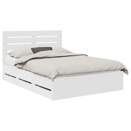Estrutura De Cama De Casal Moderno - Branco 160 x 200 cm Madeira de Engenharia