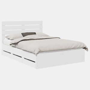 Estrutura De Cama De Casal Moderno - Branco 160 x 200 cm Madeira de Engenharia