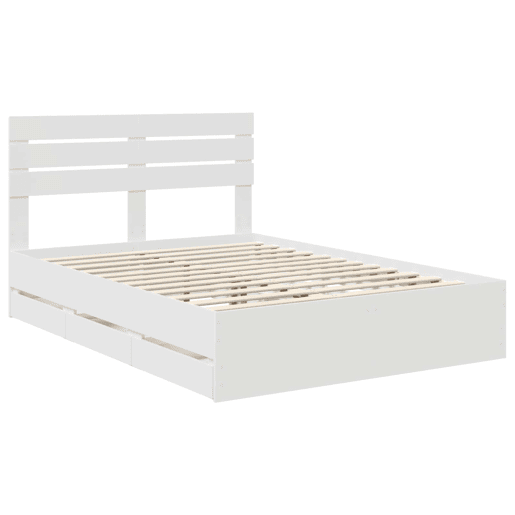 Estrutura De Cama De Casal Moderno - Branco 160 x 200 cm Madeira de Engenharia