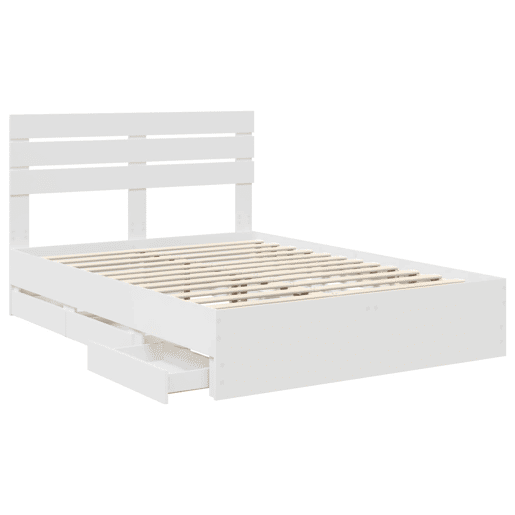 Estrutura De Cama De Casal Moderno - Branco 160 x 200 cm Madeira de Engenharia