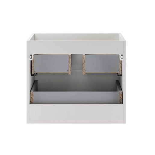 Móvel de lavatório simples de 60 cm com pedestal Oria Branco mate