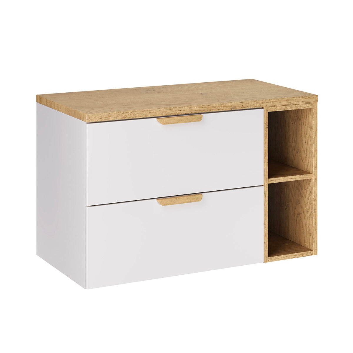 Mueble lavabo oria 2 nichos 80cm blanco mate
