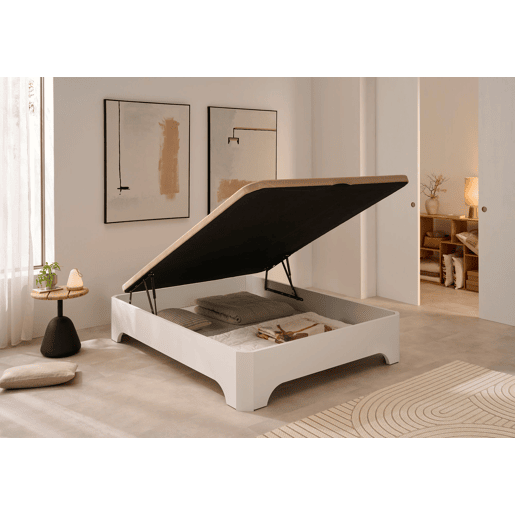 Sofá-cama dobrável elevado Matris com pés, Elegance branco 90x200 (montagem incluída)