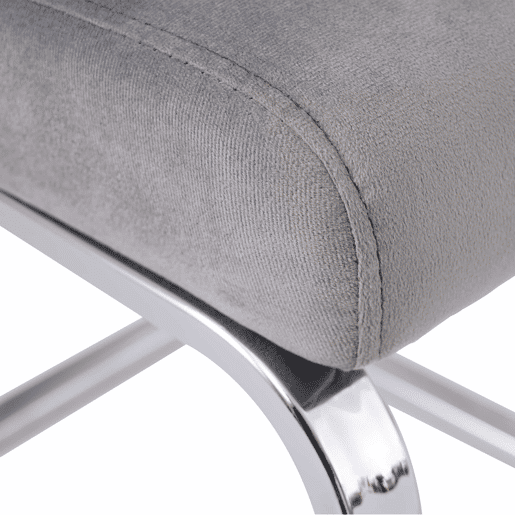 Cadeira de jantar Samt 2 unidades - design diamante, com pernas metálicas prateadas - Cinza