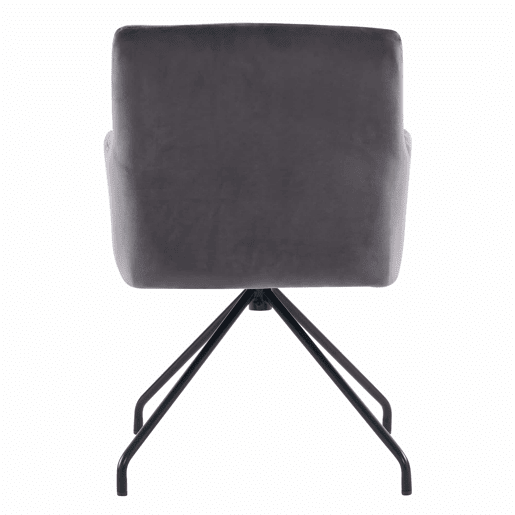 Conjunto de 2 cadeiras de jantar - Cadeira de sala moderna com apoio lombar, 4 pernas metálicas, design em losangos - Cinza