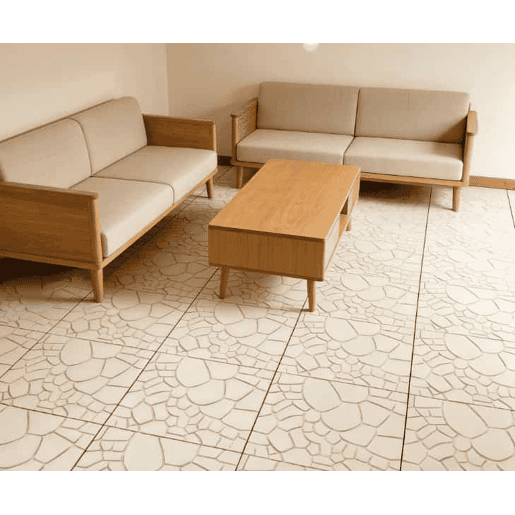 Ladrilhos para terraço de 30 cm - textura de pedra, sistema de encaixe DIY, instalação fácil e rápida, 44 peças - bege